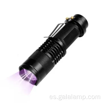 Antorcha de linterna LED con función de luz negra UV